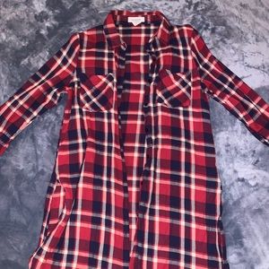 Red, White, & Blue Flannel Top